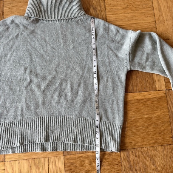 Something Navy Medium Mint Green Turtleneck Sweater Pullover Wool Cashmere - Picture 6 of 7